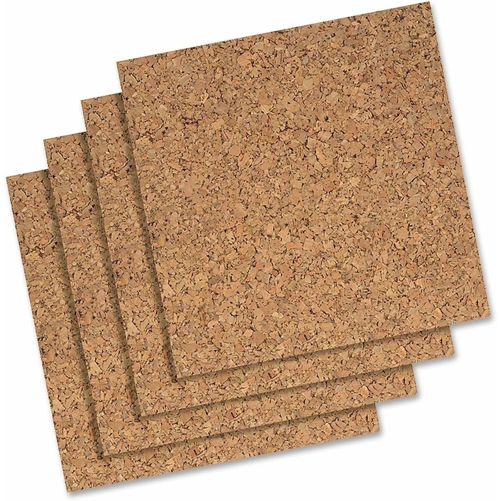 image:imageQuartet Cork Tiles Bulletin Board Cork Panels 12 x 12 x 316 Natural 4 Pack 102Natural