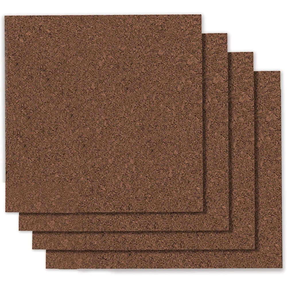 image:imageQuartet Cork Tiles Bulletin Board Cork Panels 12 x 12 x 38 Dark Brown 4 Pack 15050Q6 x 6