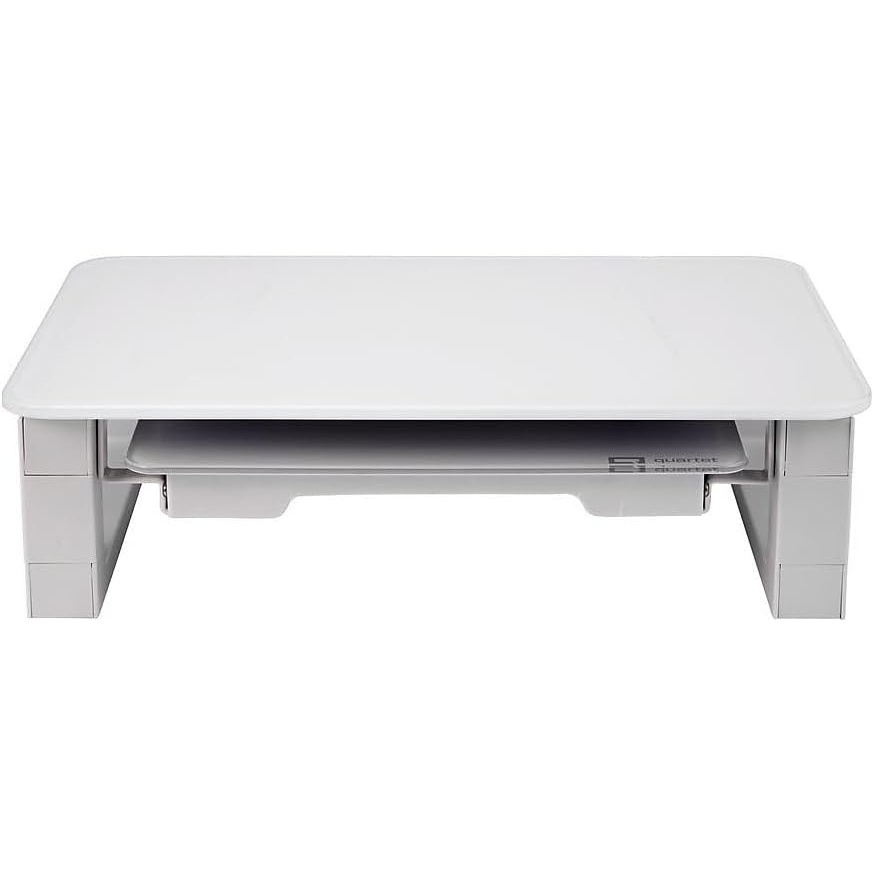 image:imageQuartet Desktop Glass Monitor Riser for Computer with DryErase Board Adjustable Height Q090GMRW01