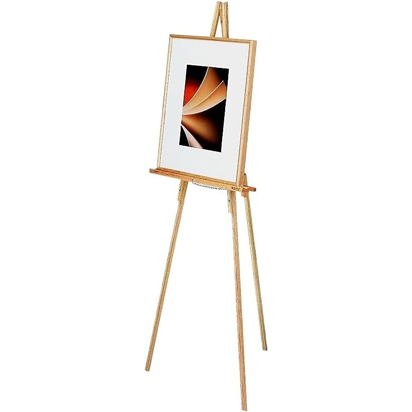 image:imageQuartet Display Easel Hardwood 64 Tall 24 Display Ledge 30 Lbs Max Weight Natural Oak Finish 41EL