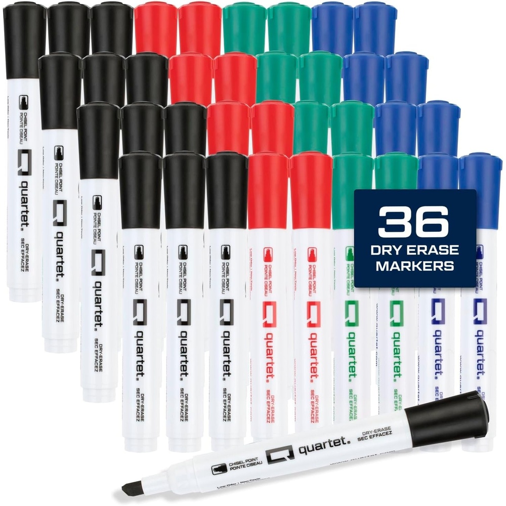 image:imageQuartet Dry Erase Markers Fine Tip White Board Dry Erase Markers with DryGuard Ink Protection Office Essentials Black 36 Pack Q120Z01RMulticolor