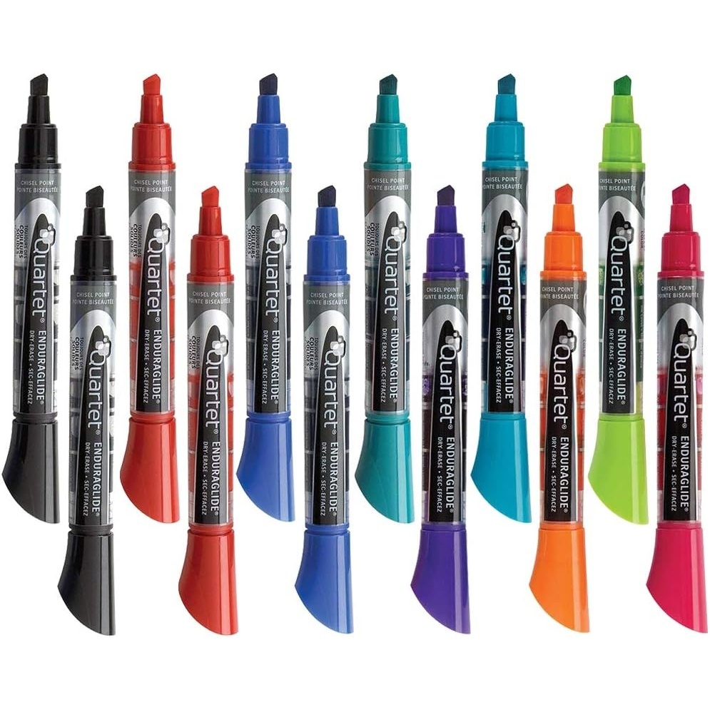 image:imageQuartet Dry Erase Markers Whiteboard Markers Chisel Tip EnduraGlide White Board Dry Erase Pens Assorted Classic amp Neon Colors 12 MarkersPk 1 Case of 24 Packs 288 Total Markers 500120MACS24