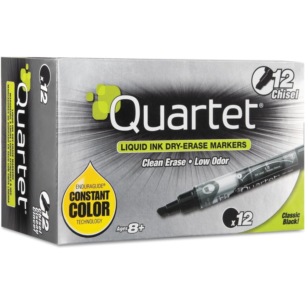 image:imageQuartet Dry Erase Markers Whiteboard Markers Chisel Tip EnduraGlide White Board Dry Erase Pens for Teachers Home School amp Office Supplies Blue 12 Pack 50013MBlack