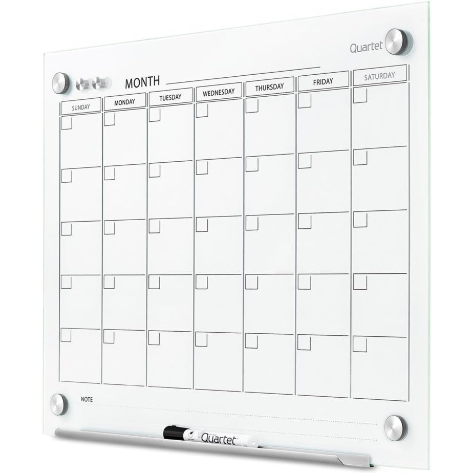 image:imageQuartet Dry Erase White Board 36W x 24H Glass Calendar Magnetic Planning Board White GC2418F24W x 18H