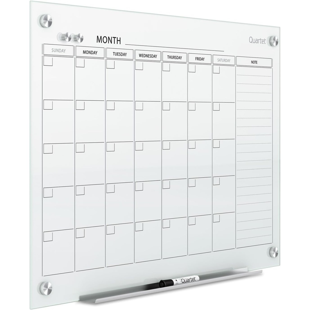 image:imageQuartet Dry Erase White Board 36W x 24H Glass Calendar Magnetic Planning Board White GC2418F36W x 24H