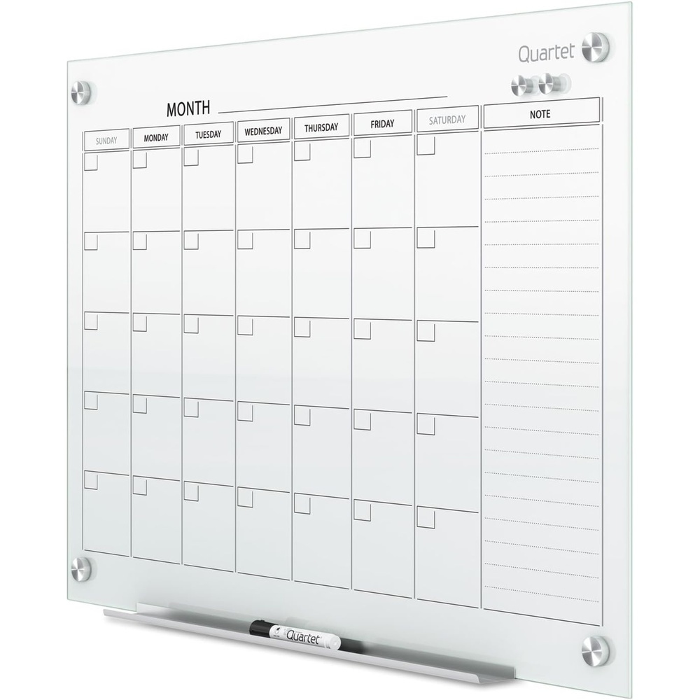 image:imageQuartet Dry Erase White Board 36W x 24H Glass Calendar Magnetic Planning Board White GC2418F48W x 36H