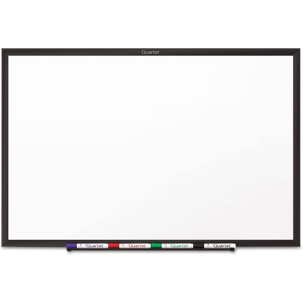 image:imageQuartet Dry Erase White Board 96W x 48H NonMagnetic Whiteboard Total Erase Silver Aluminum Frame S538Black