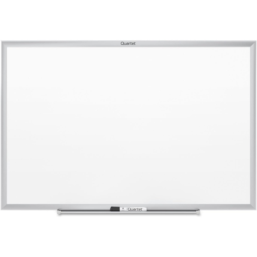 image:imageQuartet Dry Erase White Board 96W x 48H NonMagnetic Whiteboard Total Erase Silver Aluminum Frame S538Silver