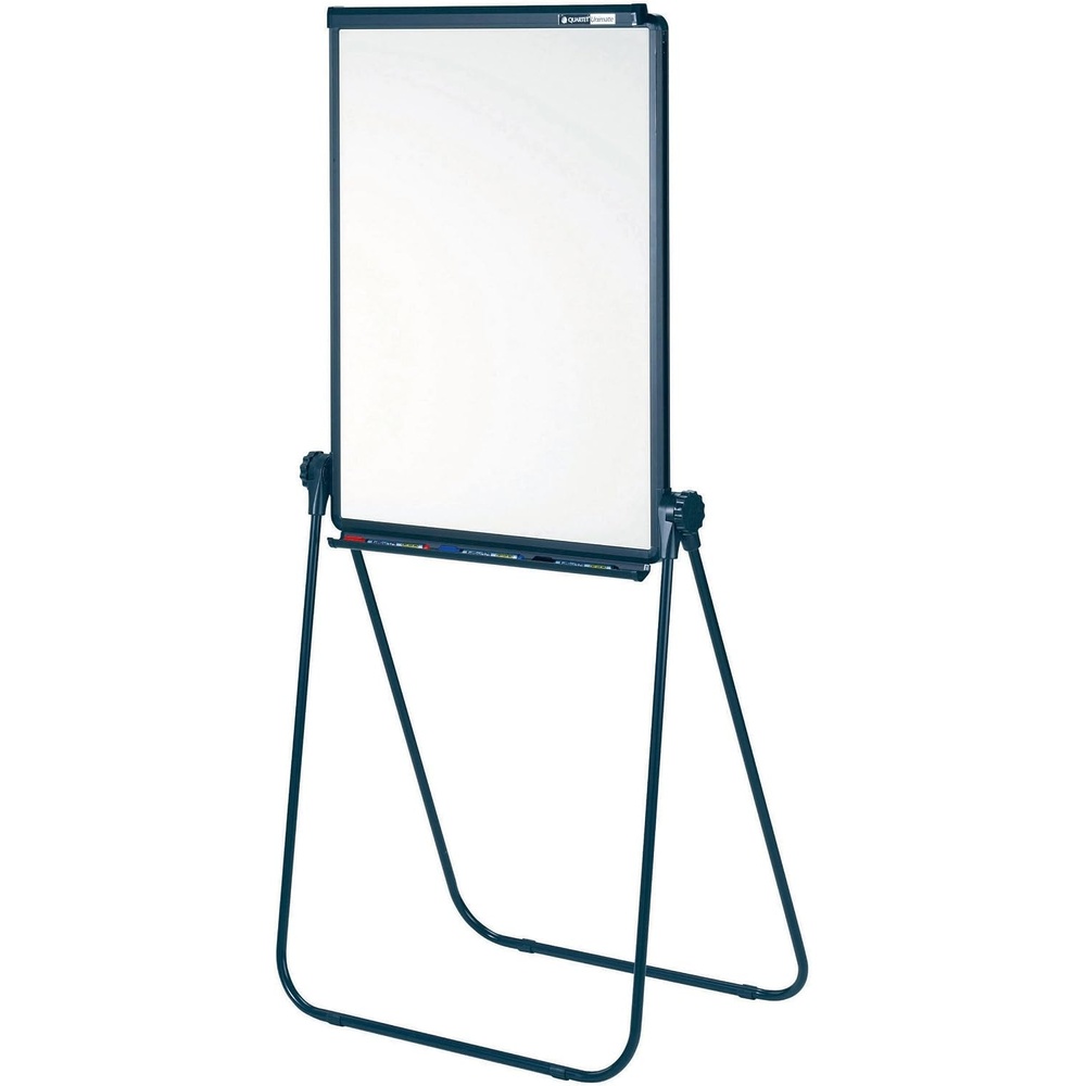 image:imageQuartet Easel Heavy Duty 70 High Adjustable 26 x 34 Whiteboard Reversible Flip Chart Holder Unimate Total Erase Black Frame 100TE