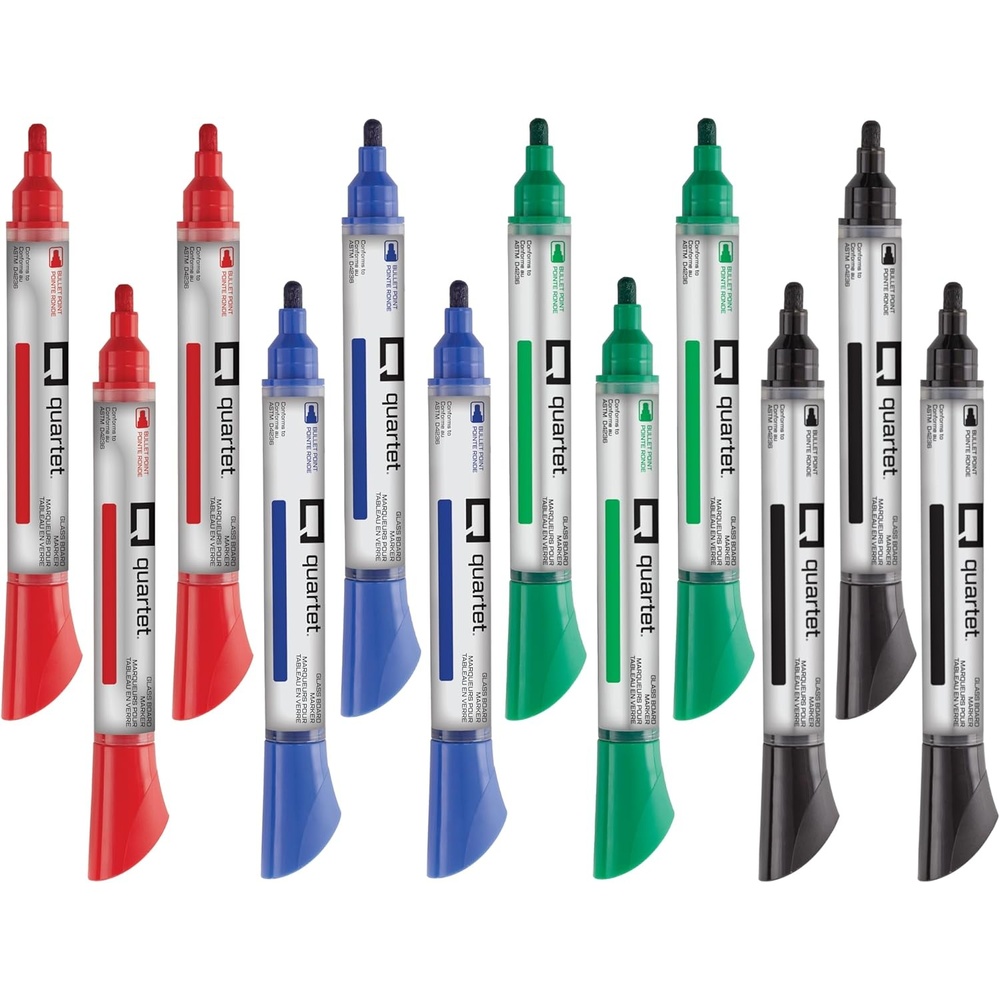image:imageQuartet Glass Board Dry Erase Markers Premium Whiteboard Markers Bullet Tip Assorted Colors 12 Pack 79554Assorted Colors