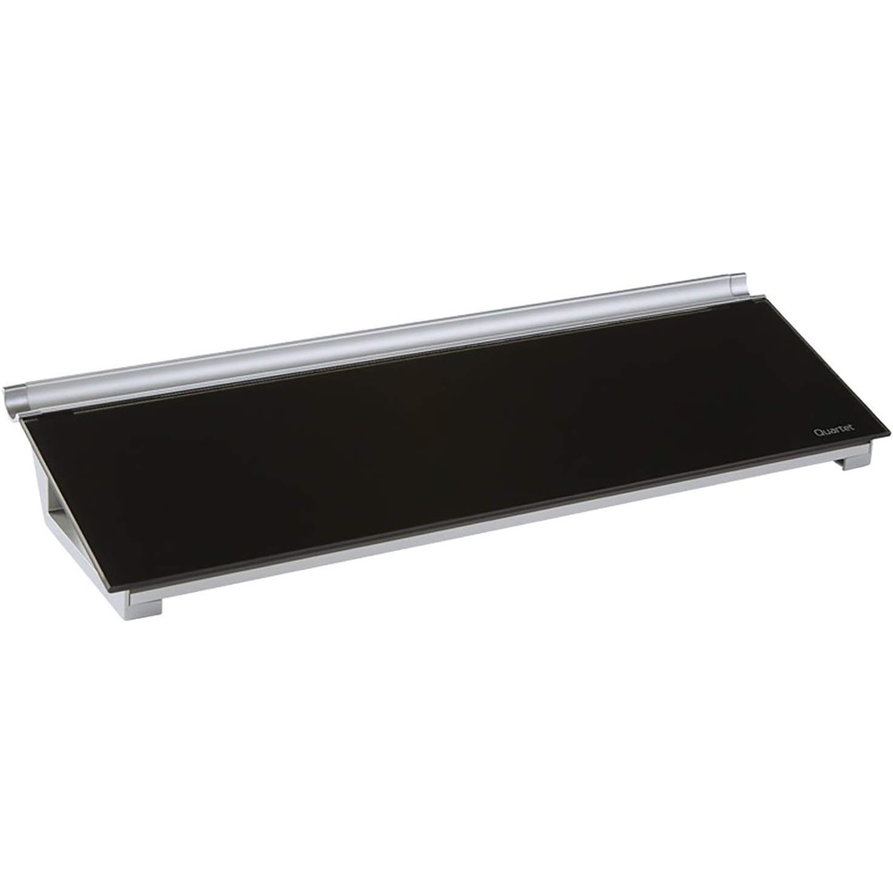 image:imageQuartet Glass Dry Erase White Board Desktop Computer Pad for Notetaking 18 x 6 Whiteboard Clean Erase Surface with Storage 1 Dry Erase Marker White Surface GDP186Black