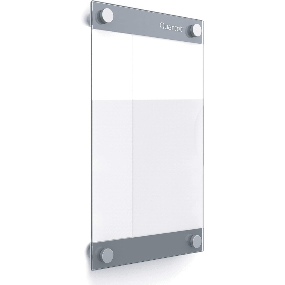 image:imageQuartet Glass Whiteboard Magnetic Dry Erase Board 812 x 11 with Customizable Templates White Dry Erase Surface Infinity GI85119W x 11H