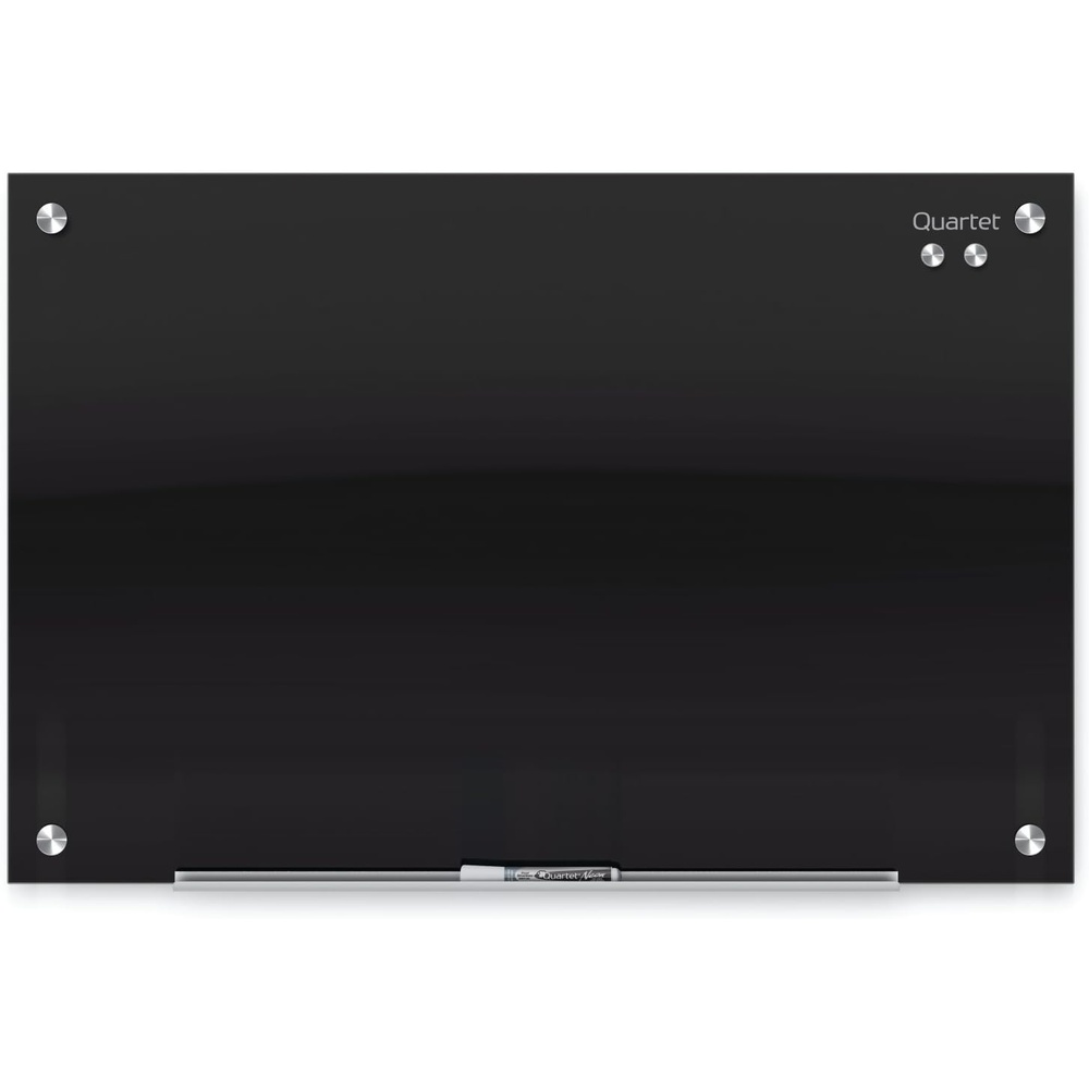 image:imageQuartet Magnetic Dry Erase Board 72 x 48 Glass Whiteboard for Wall Infinity Black G7248B72W x 48H