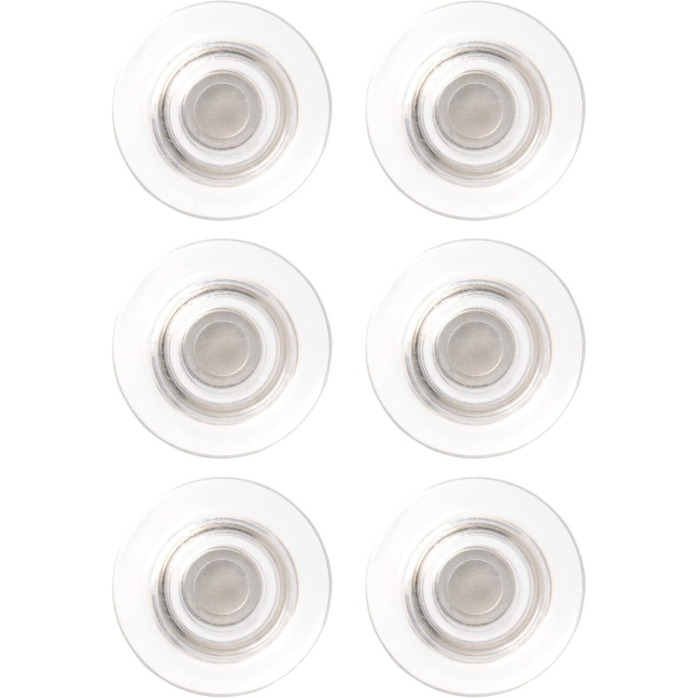 image:imageQuartet Strong Magnets for White Boards Rare Earth Magnet for Glass Whiteboards Clear 6 Pack 85391Clear
