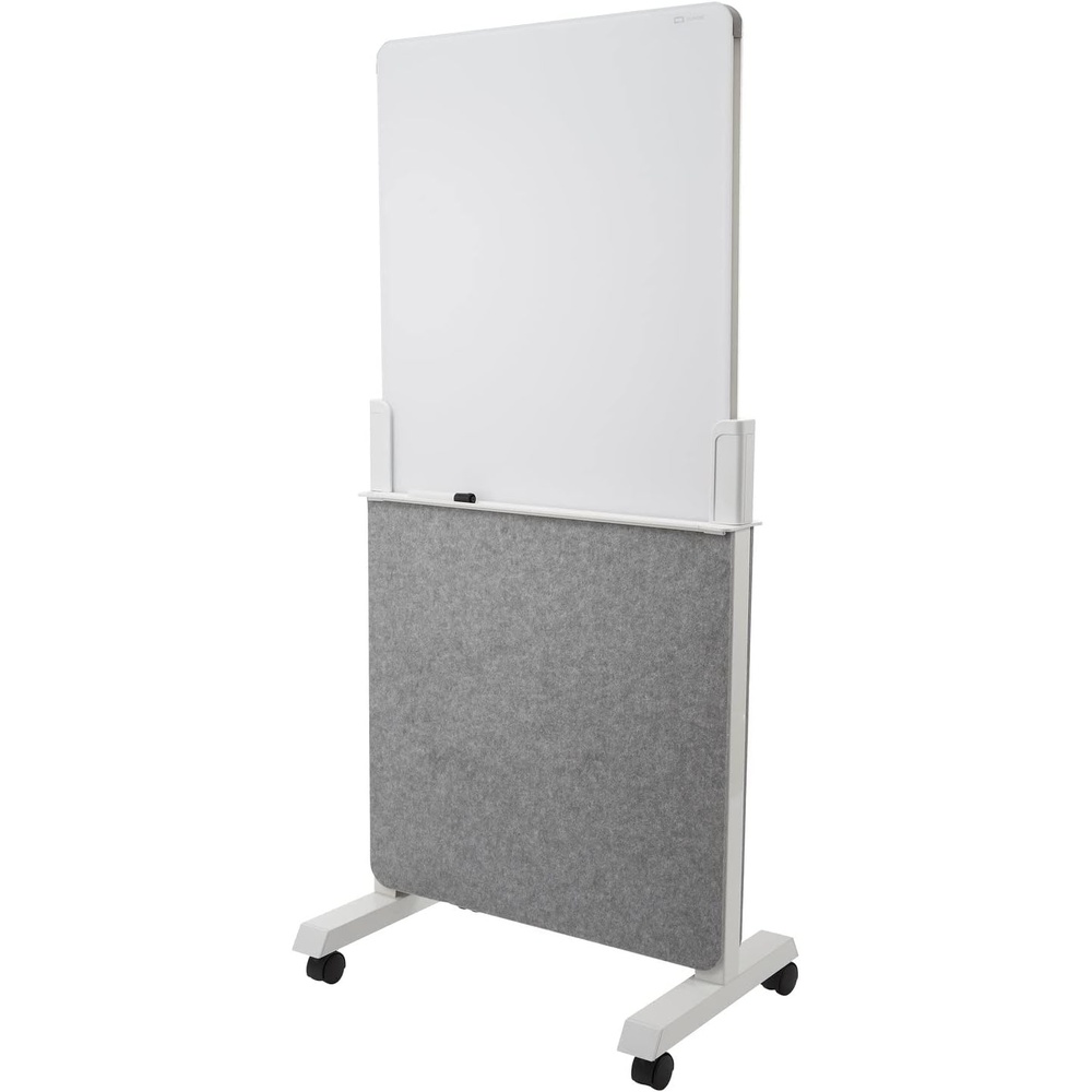 image:imageQuartet Whiteboard Easel Glass Dry Erase Board Rolling Easel Stand On Wheels DoubleSided Privacy Screen with Adjustable Height Includes 1 Marker Creates Private Interactive Workspaces Q293066W