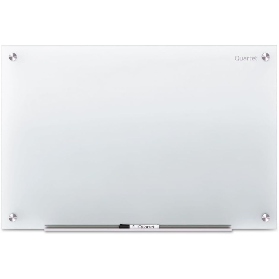 image:imageQuartet Whiteboard Glass Dry Erase Board NonMagnetic 6 x 4 Infinity Frameless Mounting Frosted Surface Accessory Tray and 1 Dry Erase Marker G7248FFrosted