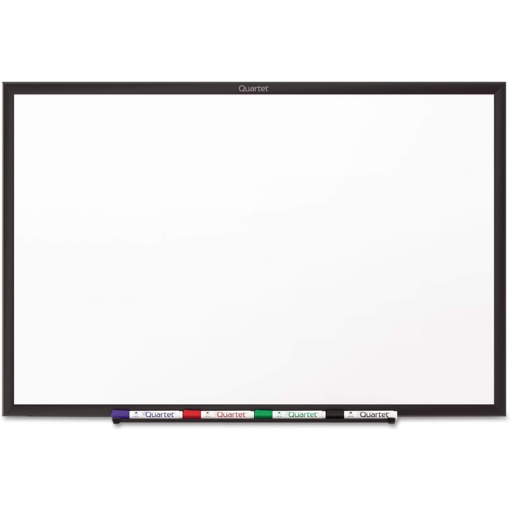 image:imageQuartet Whiteboard NonMagnetic Dry Erase White Board 6 x 4 Total Erase Black Aluminum Frame S537B