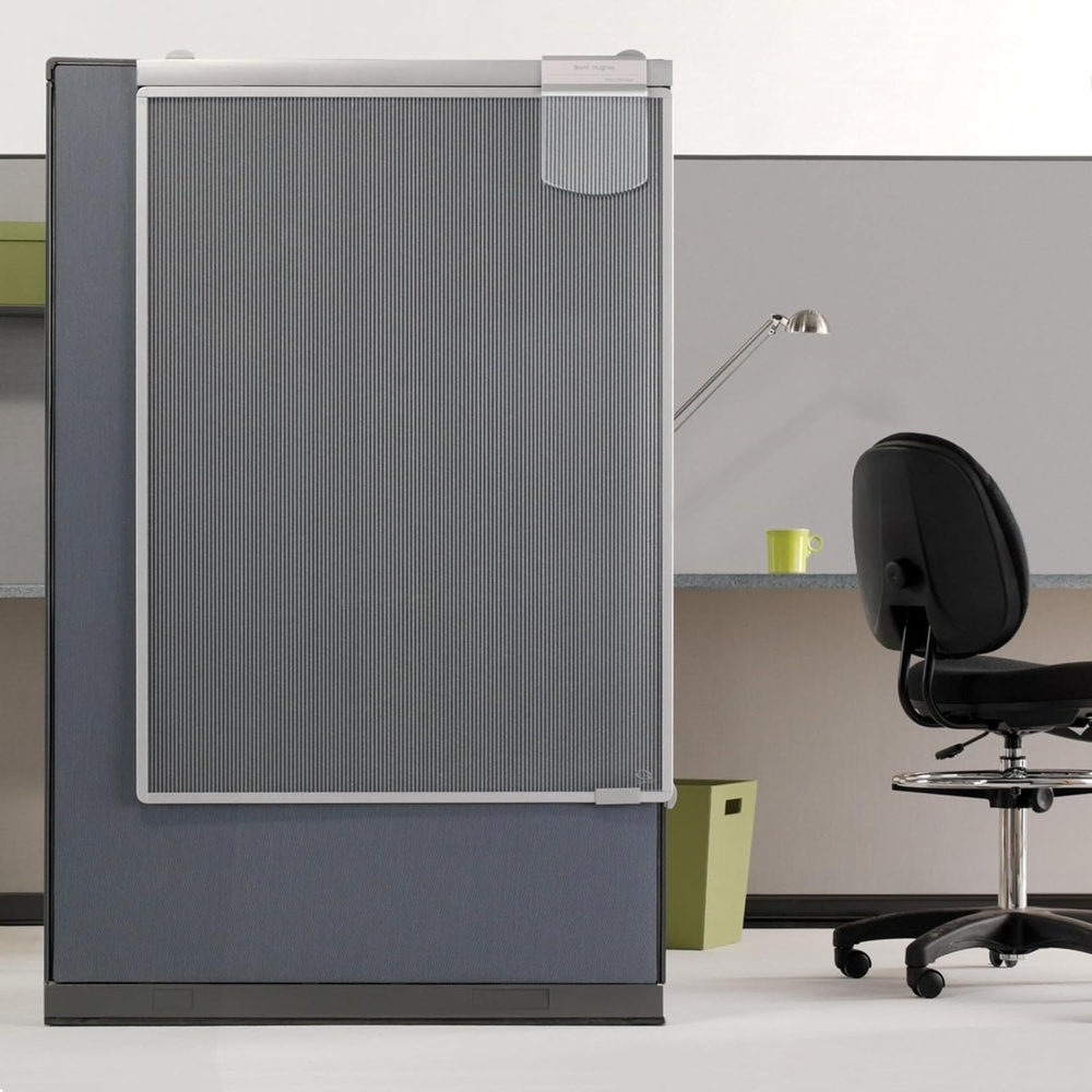 image:imageQuartet Workstation Privacy Screen 36 x 48 For Cubicle or Office Adjustable Height Sliding Sturdy Aluminum Frame Includes Attachable Whiteboard WPS100036 x 48