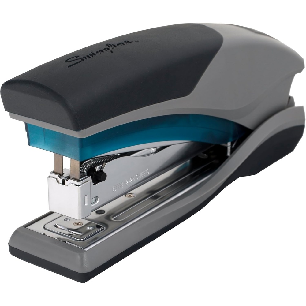 image:imageSwingline Stapler 25 Sheet Capacity Optima 25 Jam Free Reduced Effort Soft Grip Blue and Gray 664041 Count Pack of 1