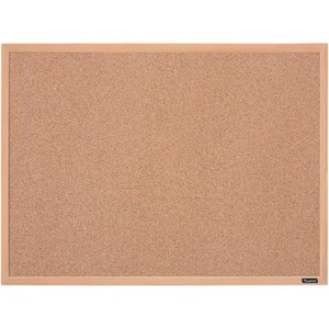 Quartet 35-380342Q Corkboard, Framed Bulletin Board, 17″ x 23″ Cork Board, Oak Finish Frame, Brown