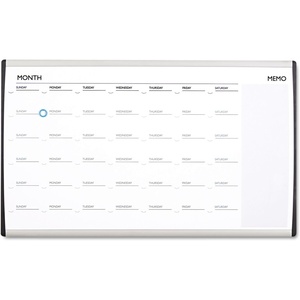 Quartet Arc Frame Magnetic Dry-Erase One Month Calendar, 30 x 18 Inches, Aluminum Frame (ARCCP3018)