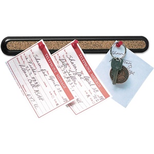 Quartet Bulletin -Bar II Natural -Cork -Bulletin, 12 x 1.75 Inches, Natural, Black Frame (2340-1)(Black)