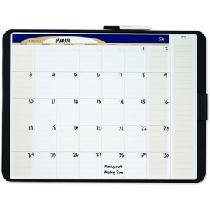 Quartet CT1711 Quartet Tack & Write Monthly Calendar Board, 17 x 11, Black