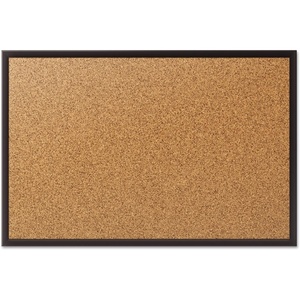 Quartet Cork Bulletin Board 24″W x 18″H Pin Board, Black Aluminum Frame (2301B)(Black)