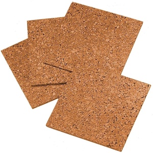 Quartet Cork Tiles, Corkboard, 12″ x 12″, Cork Board, Frameless, Natural, 4 Pack (102)