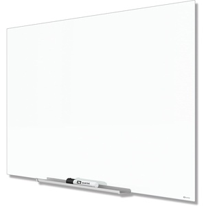 Quartet Dry Erase Board, 50″ x 28″ Glass Magnetic Whiteboard, Wide Format, Horizontal White Board, InvisaMount, White (G5028IMW)(85″W x 48″H)