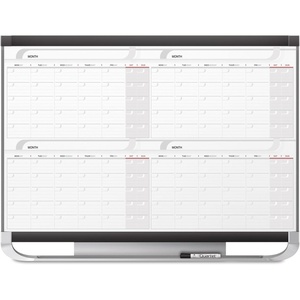 Quartet Dry Erase Calendar Board, Planner, Magnetic Whiteboard, 3′ x 2′, Yearly, Total Erase Surface, Prestige 2 (CP32P2)(4 Months)