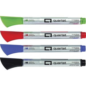 Quartet Dry Erase Markers, Glass Whiteboard Markers, Bullet Tip, White Board Dry Erase Pens for Teachers, Home School & Office Supplies, Assorted Neon Colors, 4 Pack (79551)(Fine Tip)