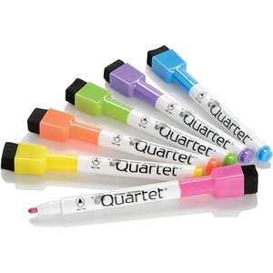 Quartet Dry Erase Markers, Whiteboard Markers, Fine Point, Mini, Magnetic, ReWritables, Vivid Colors, 6 Pack (51-661142Q)(6PK Vivid)
