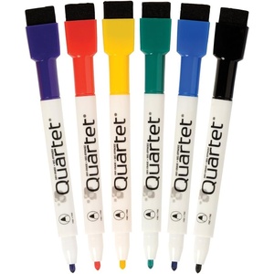 Quartet Dry Erase Markers, Whiteboard Markers, Fine Tip, ReWritables, Mini, Magnetic, Classic Colors, 6 Pack (51-659312Q)(Assorted)