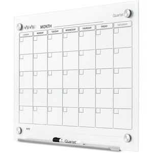 Quartet Dry Erase White Board 36″W x 24″H Glass Calendar, Magnetic Planning Board, White (GC2418F)(24″W x 18″H)