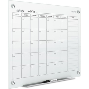 Quartet Dry Erase White Board 36″W x 24″H Glass Calendar, Magnetic Planning Board, White (GC2418F)(36″W x 24″H)