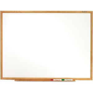 Quartet Dry Erase White Board 96″W x 48″H Non-Magnetic Whiteboard, Total Erase, Silver Aluminum Frame (S538)(Oak)