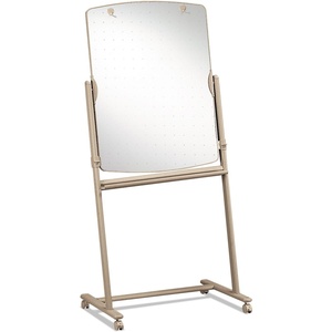 Quartet Easel, 72″ High, 31″ x 41″ Total Erase Whiteboard, Reversibile, Mobile, Neutral Frame (300TE)
