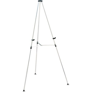 Quartet Easel, Aluminum, Lightweight, Telescoping, 66″ Max. Height, Supports 25 lbs, Black (51E)(Silver)