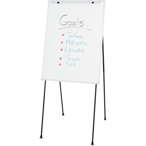 Quartet Easel, Dry-Erase, Steel, Dual-Purpose Writing Board/Flipchart, Total Erase, 29″ x 40″, Black Frame (81E)