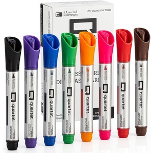 Quartet Glass Board Dry Erase Markers, Premium, Bullet Tip, Assorted Colors, 6 Pack (79556)(8 Count (Pack of 1))