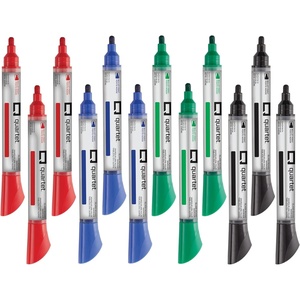 Quartet Glass Board Dry Erase Markers, Premium Whiteboard Markers, Bullet Tip, Assorted Colors, 12 Pack (79554)(Assorted Colors)