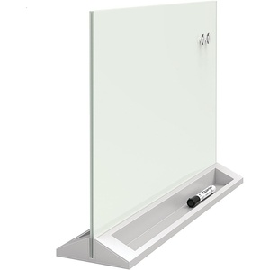 Quartet Glass Whiteboard Desktop Panel, Magnetic, 17″ x 23″, Dry Erase Surface, Includes Accessory Trays, 1 Marker and 2 High-Power Magnets, White (GDP1723W)