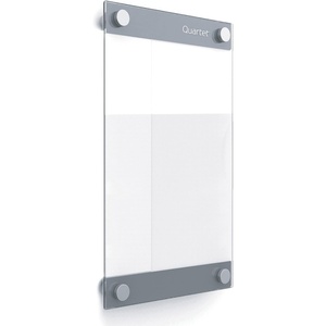 Quartet Glass Whiteboard, Magnetic Dry Erase Board, 8-1/2″ x 11″, with Customizable Templates, White Dry Erase Surface, Infinity (GI8511)(11″W x 17″H)