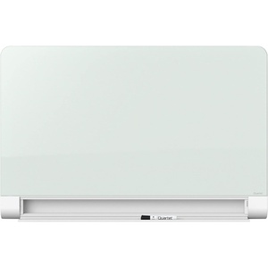 Quartet Glass Whiteboard, Magnetic Dry Erase White Board, 50″ x 28″, Wide Format with Invisible Mount, Black Aluminum Frame, Evoque (G5028BA)(Hidden Tray)
