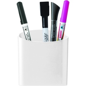 Quartet Magnetic Pen and Pencil Cup Holder, Black (48120-BK)(White)