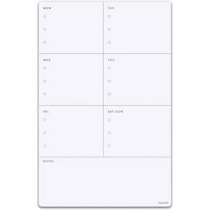 Quartet Magnetic Weekly Planner Dry Erase Board, 11″ x 17″, Small White Board for Fridge, Home School Supplies or Home Office Decor, Frameless, Includes 1 Dry Erase Marker (63540)