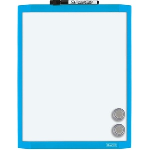 Quartet Magnetic Whiteboard, 8-1/2″ x 11″ White Board for Wall, Dry Erase Board for Kids, Perfect for Home Office & Home School Supplies, 1 Dry Erase Marker, 2 Magnets, Black Frame (MHOW8511-BK)(Blue)