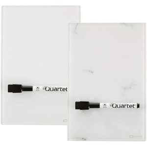 Quartet Portable Glass Dry-Erase Pad, 5″ x 8″, Closeable Cover, Kickstand, Desktop, White Board, Notepad, Travel, Blue (Q090GDPN03)(White)