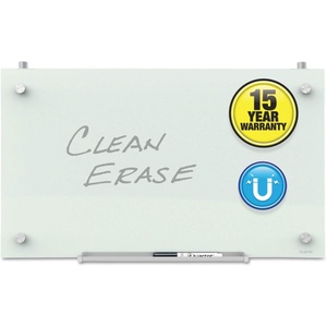 Quartet Whiteboard, Glass Dry Erase Board, Magnetic, 30″ x 18″, Infinity Frameless Mounting, White Surface, Accessory Tray, 1 Dry Erase Marker and 2 Glass Board Magnets (PDEC1830)(30″W x 18″H)